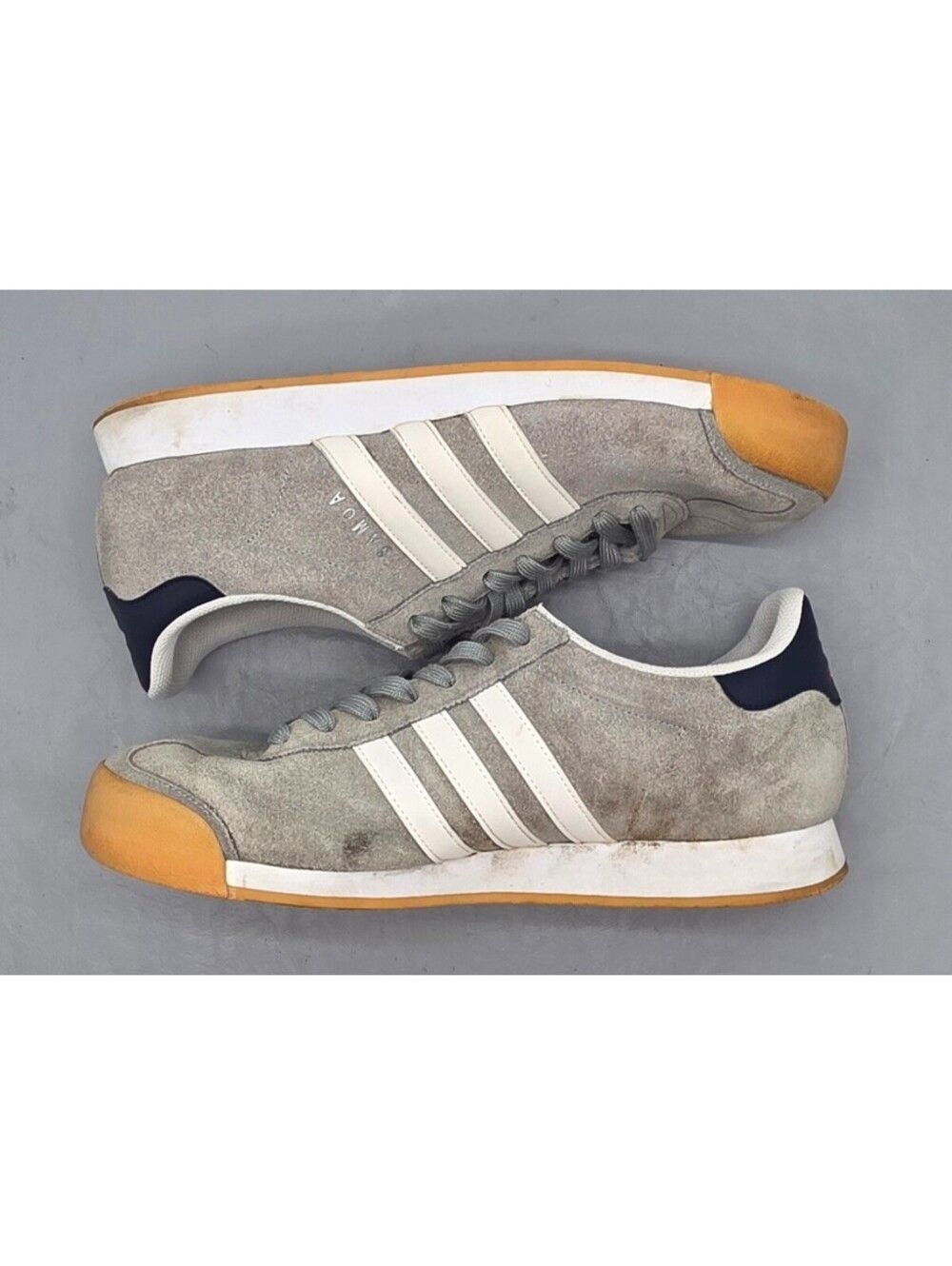 🔥 ADIDAS Samoa Gray Suede Lace Up Tennis Shoes Sneakers, Size 12 🔥
